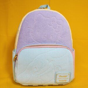 Loungefly SDCC LE Hello Kitty & Friends Color Block Terry Cloth Mini Backpack